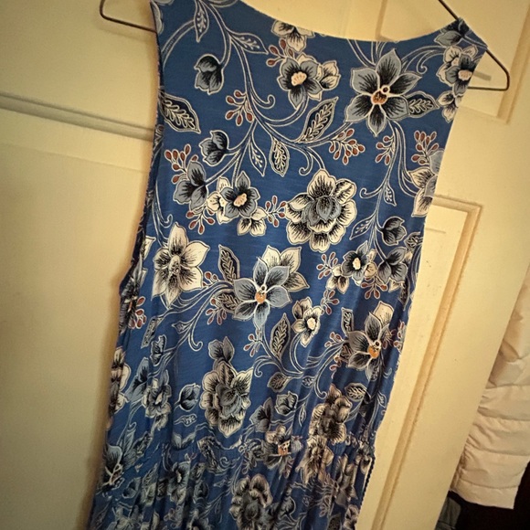 NWOT J Jill tiered Maxi Dress Blue Floral SZ Medium - Picture 9 of 10